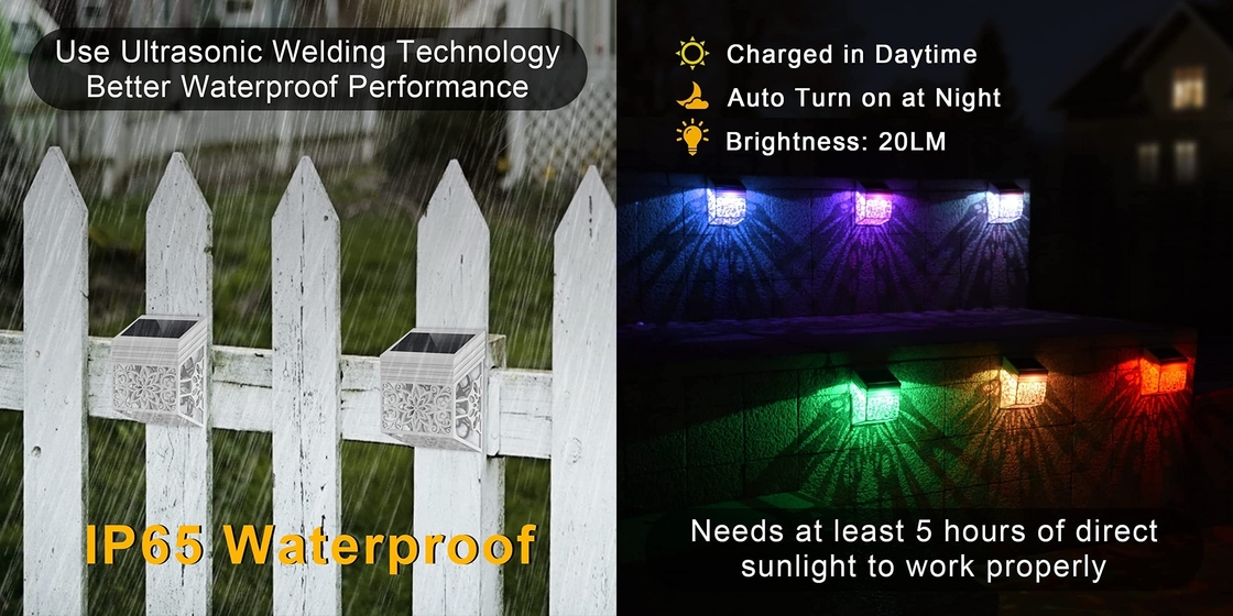 luci alimentate solari del paesaggio per la lampada della decorazione della luce LED del giardino della parete del recinto