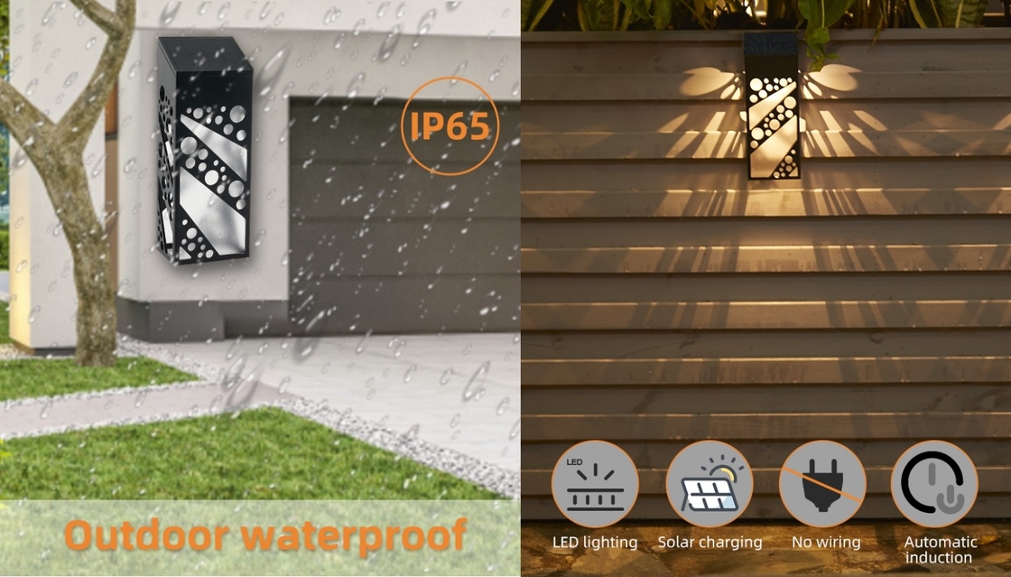 Luci solari impermeabili LED all'aperto della parete IP65 che accendono la luce resistente UV del giardino del recinto