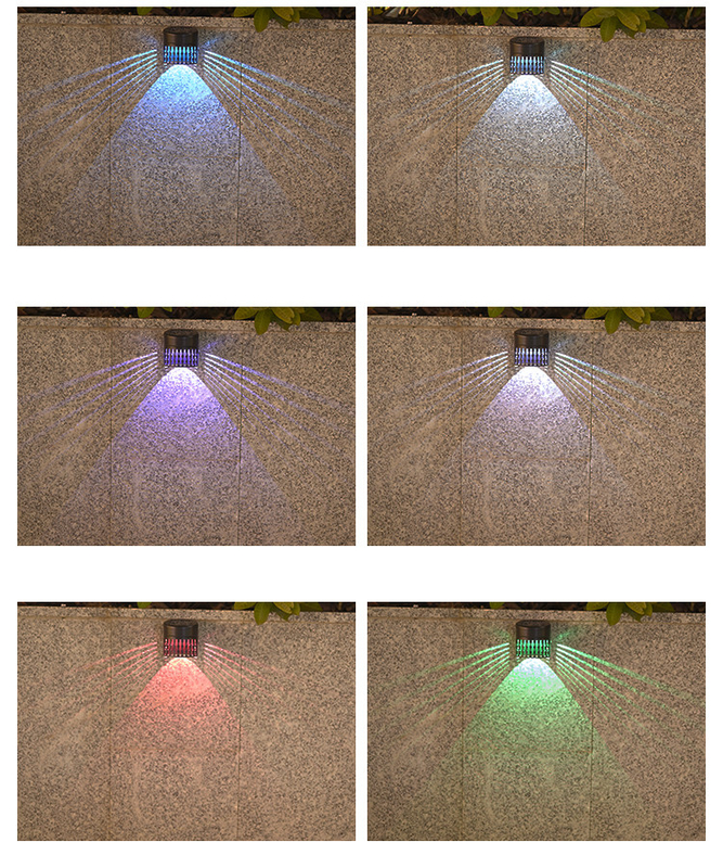 Warm White Light Petal Solar Fence Light Auto on and off Waterproof IP65 LED Wall Lamp