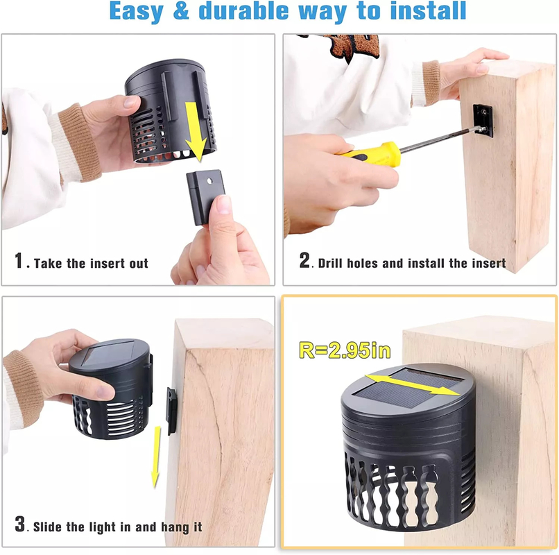Warm White Light Petal Solar Fence Light Auto on and off Waterproof IP65 LED Wall Lamp
