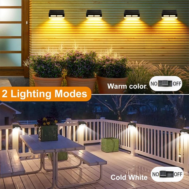 RGB cambiante luce a parete impermeabile LED luce da giardino solare lampada di recinzione dock lampada solare luce esterna