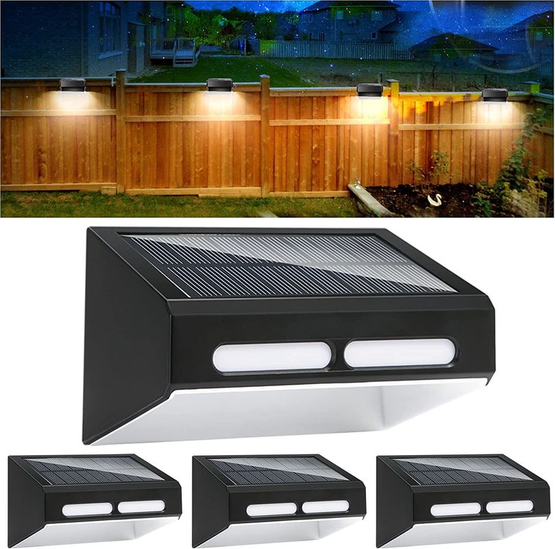 RGB cambiante luce a parete impermeabile LED luce da giardino solare lampada di recinzione dock lampada solare luce esterna