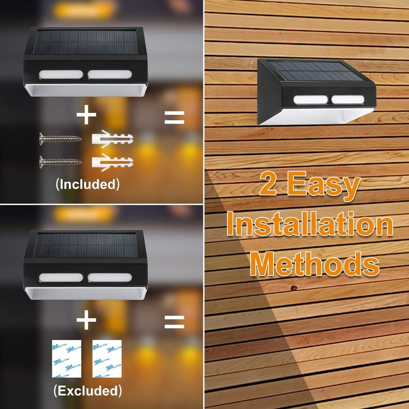 RGB cambiante luce a parete impermeabile LED luce da giardino solare lampada di recinzione dock lampada solare luce esterna