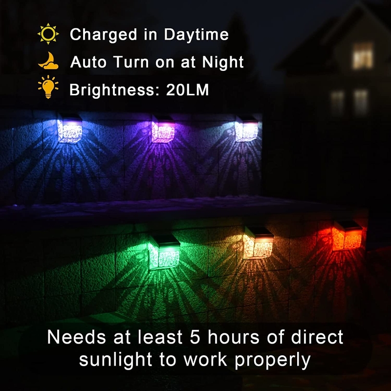 RGB Cambiamento di energia solare Paesaggio Recinzione luce LED Giardino esterno cortile luce solare