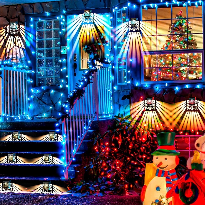 RGB Cambiamento di energia solare Paesaggio Recinzione luce LED Giardino esterno cortile luce solare