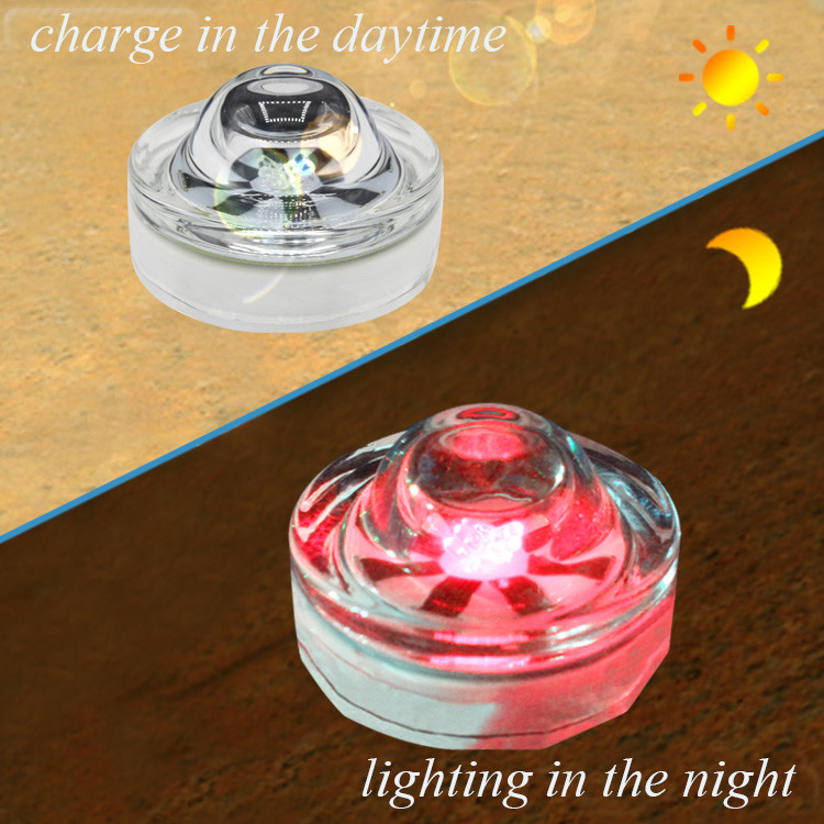 Ip68 Acque resistenti a luce solare LED Strada Stud Decorazione paesaggistica Luce solare luce sotterranea