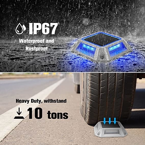 12PCS LED Bead Solar LED Driveway Dock Lampade per avvertimento esterno Garden Pathway