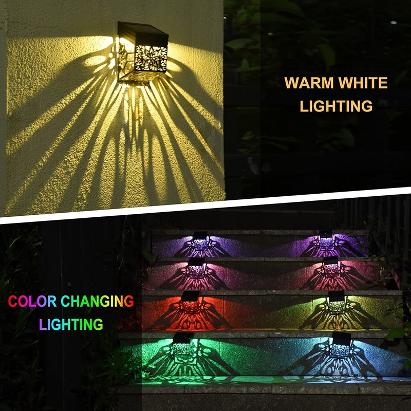 Lumiera di recinzione per cortile solare impermeabile all'aria aperta Colori multipli Porta solare a LED Pilastro di luce per giardino