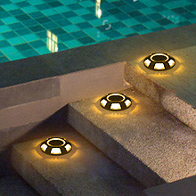 Avvertimento esterno LED Lampade solare per via d'ingresso 165g per marciapiede Giardino Sentiero Cortile Lampade a gradino solari