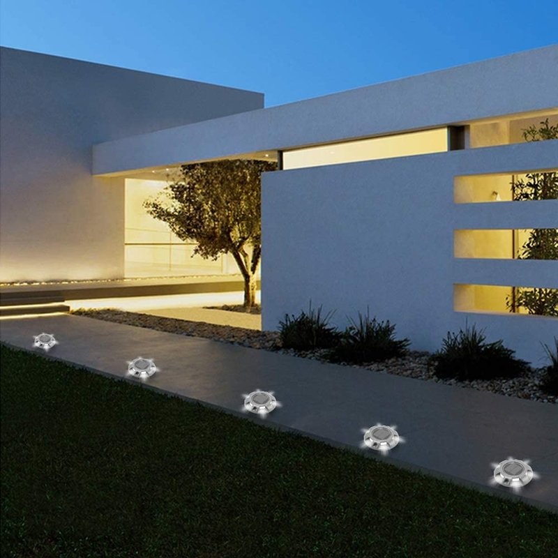 Avvertimento esterno LED Lampade solare per via d'ingresso 165g per marciapiede Giardino Sentiero Cortile Lampade a gradino solari