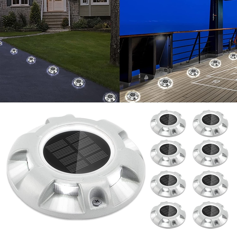 Avvertimento esterno LED Lampade solare per via d'ingresso 165g per marciapiede Giardino Sentiero Cortile Lampade a gradino solari