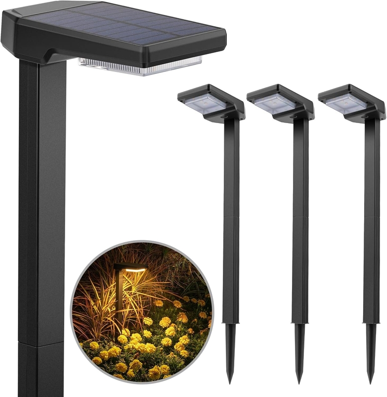 Lampade da giardino solare per esterni da 100LM con pannello solare al silicio monocristallino e batteria da 1200 mA