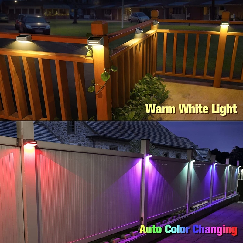 Luce di recinzione da giardino a LED a energia solare per illuminazione esterna impermeabile in bianco caldo/bianco freddo/blu/RGB Garanzia 1-3 anni