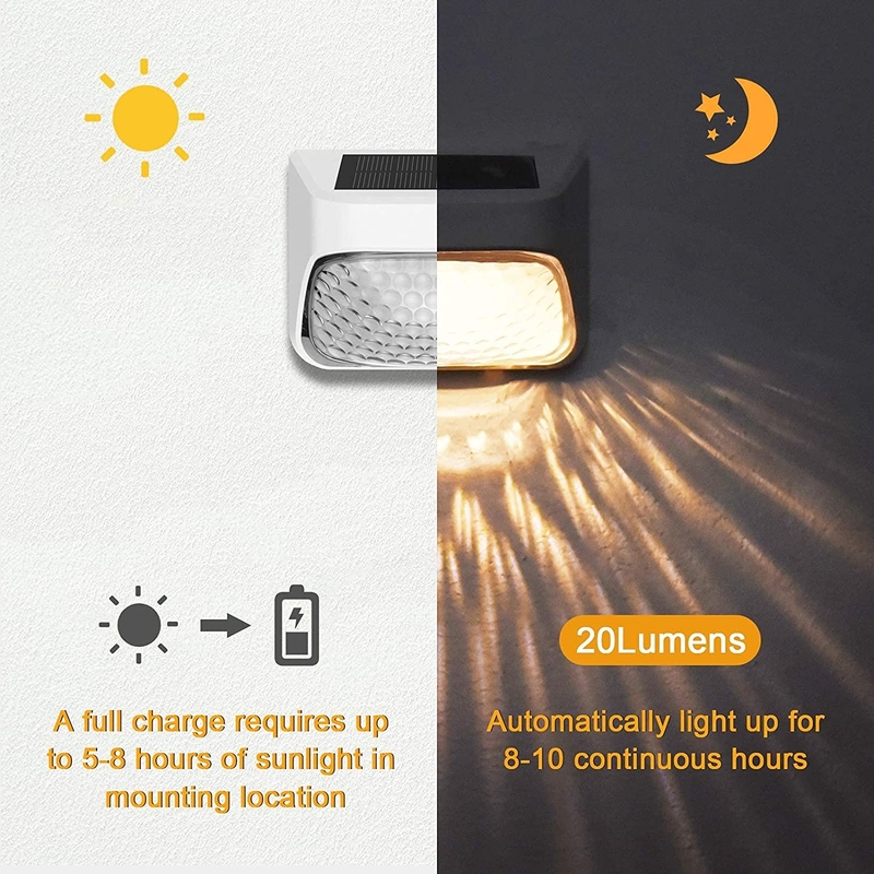 Luce di recinzione solare a LED con IP65 livello impermeabile 15 ore di tempo di lavoro ABS PMMA
