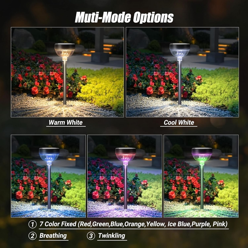 Luce solare per prato esterno RGB Decorativa luce solare da giardino per corridoio cortile