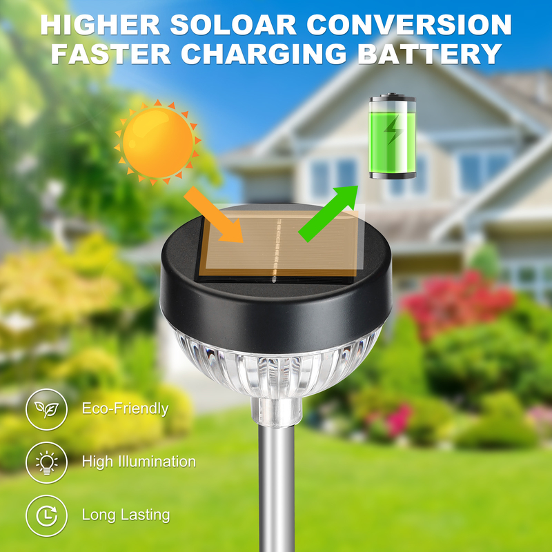 Lampade da giardino a LED colorate a energia solare con pannello di silicio monocristallino per un tempo di lavoro di 20 ore caldo