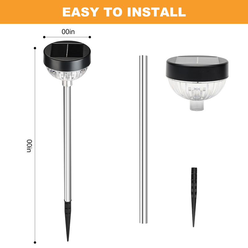 Lampade da giardino a LED a energia solare con livello di impermeabilità IP65 e intensità luminosa di 10LM per percorsi esterni