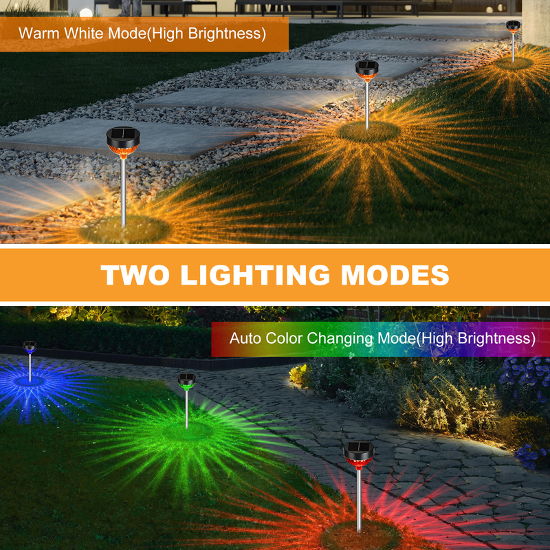 Lampade da giardino a LED a energia solare con design resistente alle intemperie pannello solare monocristallino ABS PC e 10LM caldo