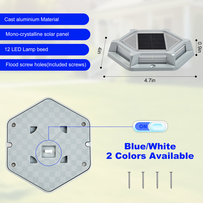 IP68 Lampada solare impermeabile per il porto 2V Installazione a vite Lampada a LED per l'illuminazione del porto sicuro