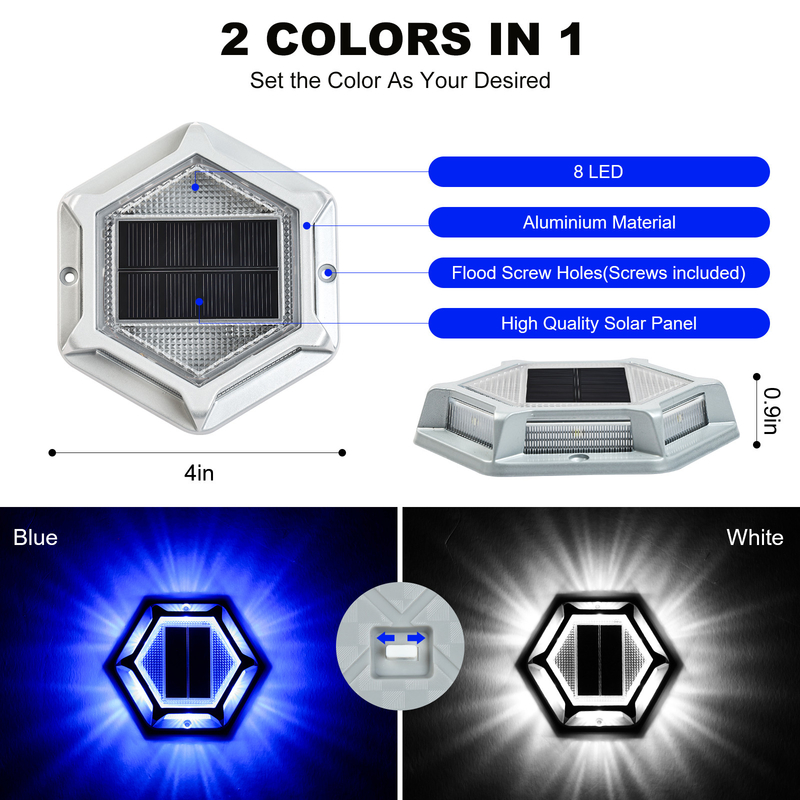Luce a LED solare per facile installazione a vite 20 lumens Luminosità Fonte di luce bianca fredda