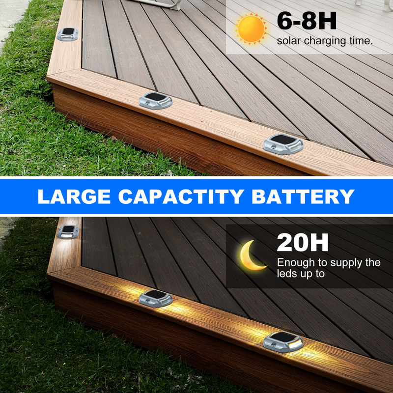 Luce di molo solare LED impermeabile IP68 in alluminio per illuminazione di molo - Bule/Cold White Glow