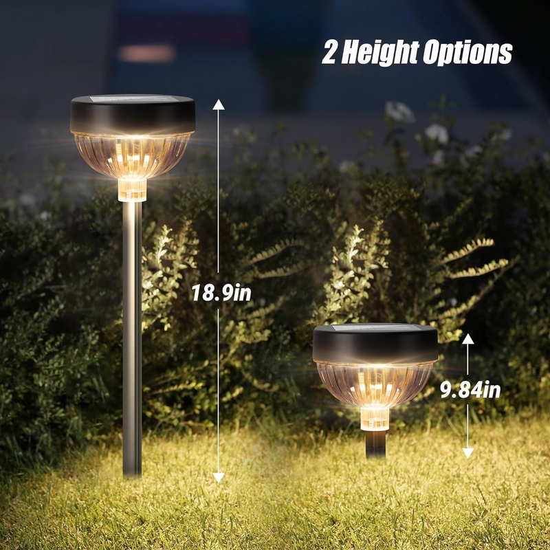 Luce a palo solare con funzione di accensione / spegnimento automatico e doppie perline a LED per illuminazione esterna luminosa