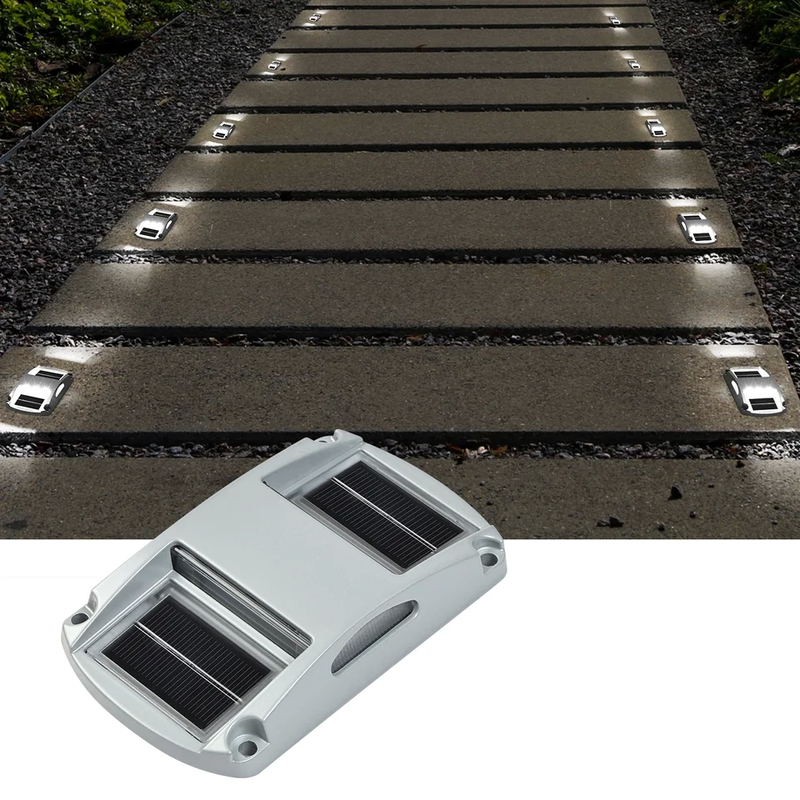 Luce dock solare in alluminio 20 lumens IP68 impermeabile a energia solare luce blu/bianca fredda