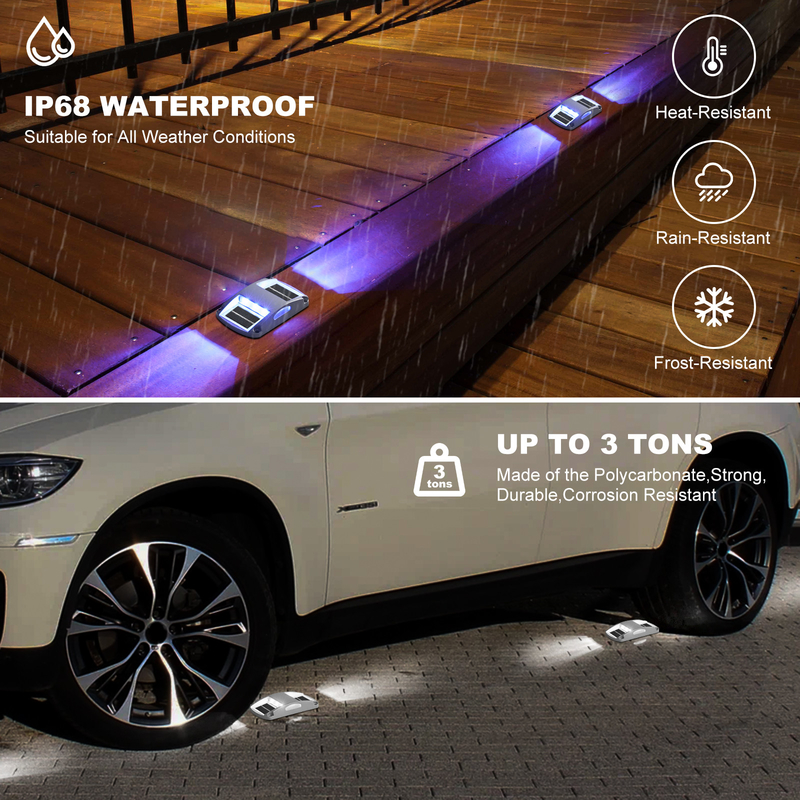 Lampade di dock solari in alluminio con installazione a vite a 2V alimentate a energia solare - pacchetto di 4