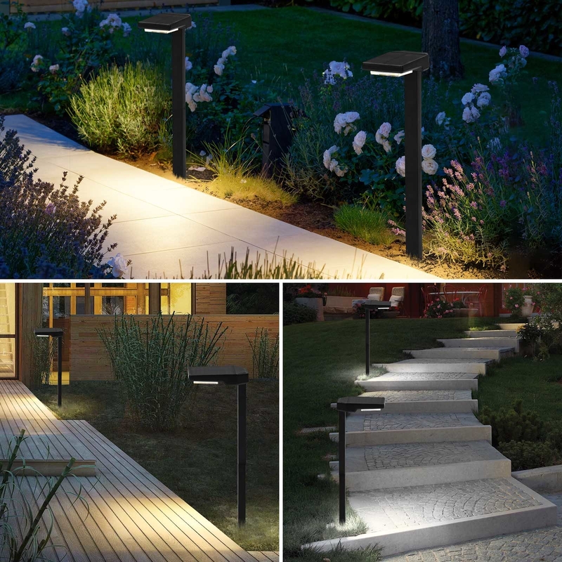 Illuminazione di 15 ore Luce a palo solare con 2 perline a LED e pannello di silicio monocristallino