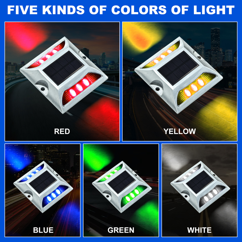 IP68 Rated LED Solar Roadway Marker Light con durata di vita di 50000h e tensione di 2V