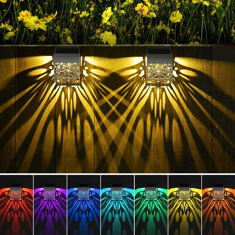 Lampade da giardino a LED a energia solare con pannelli di silicio monocristallino in bianco caldo/freddo/RGB