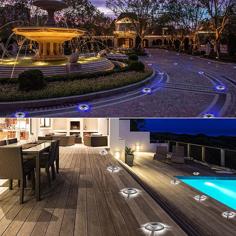 Lampade di terrazza solari impermeabili IP67 LED Ourdoor Solar Dock Light per l'illuminazione esterna