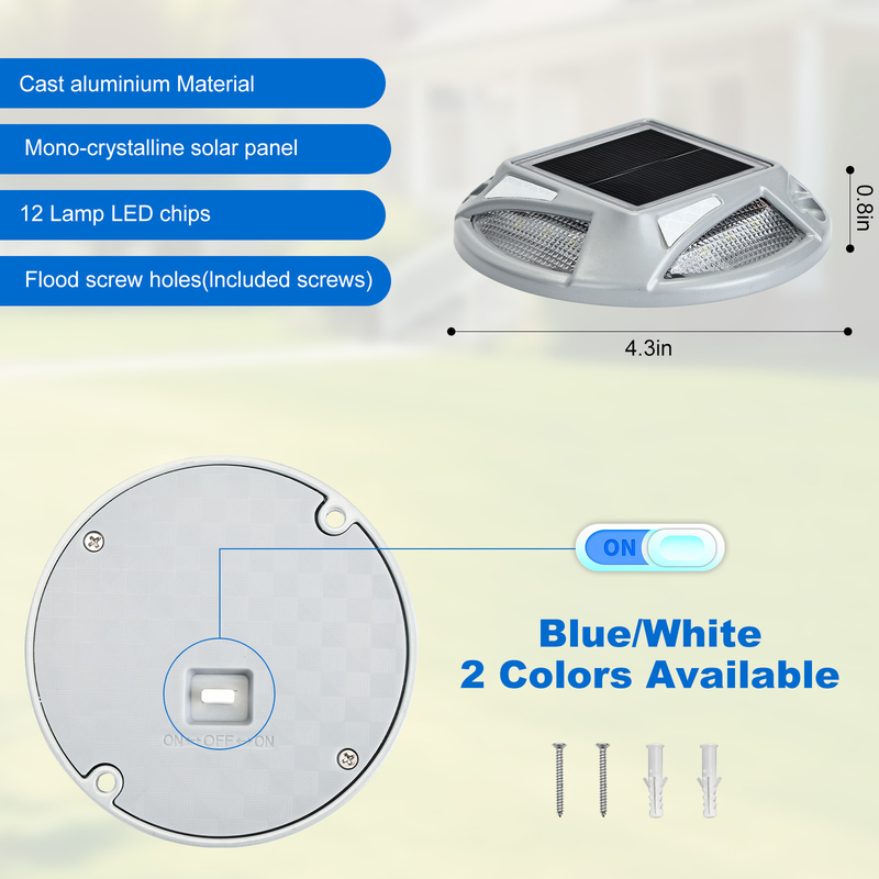Luce solare a LED luminosa con installazione a vite PC in alluminio 20 lumens