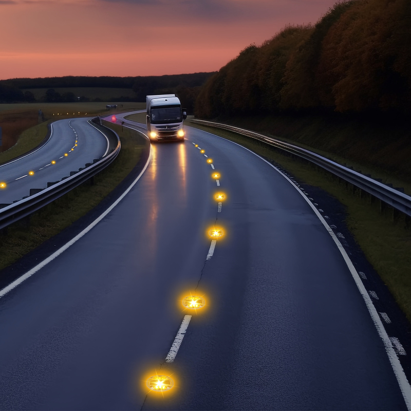 Marcatori stradali a LED a 6 perline solari ecologici per la sicurezza stradale e stradale