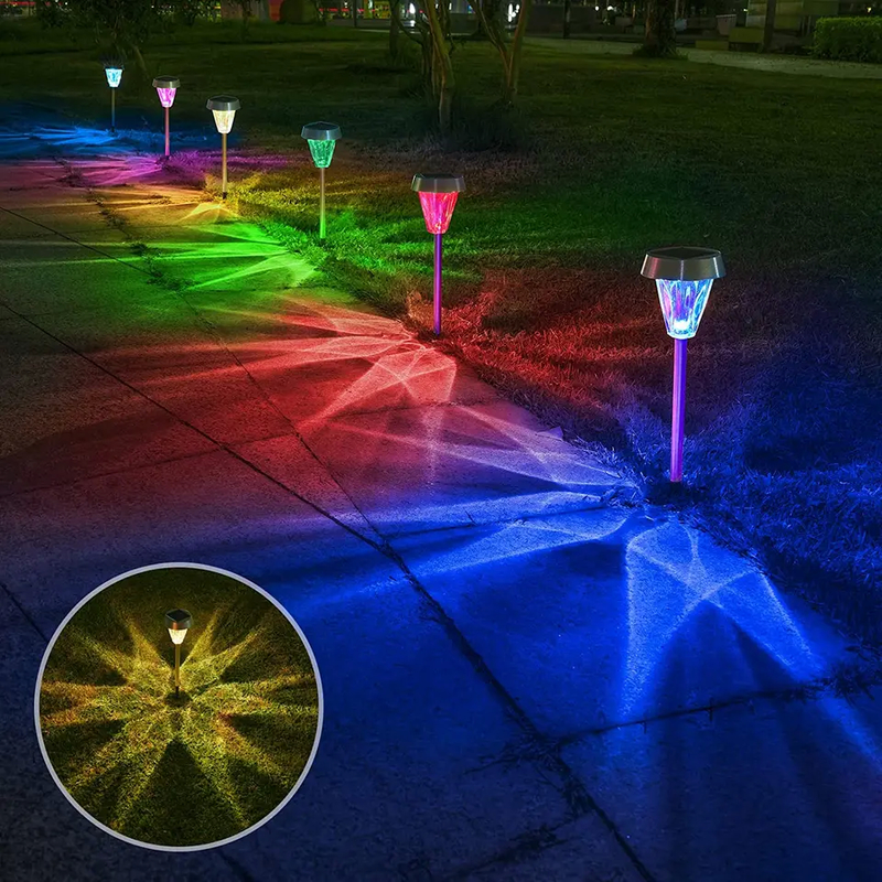 1 Pcs La lampada a palo solare La luce da giardino solare IP65 impermeabile con pannello solare monocristallino