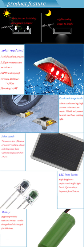 PBW Aluminum Solar Road Stud LED Reflector Solar Road per avvertimento di sicurezza