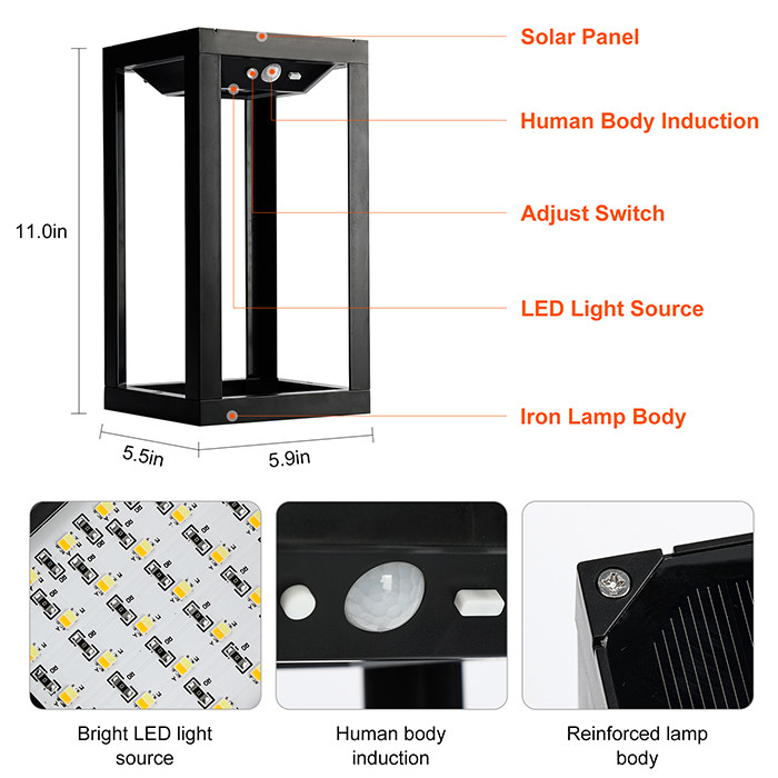 Lampada solare per pareti esterne per giardino Lampade solari per pareti esterne per casa, garage, fronte, portico