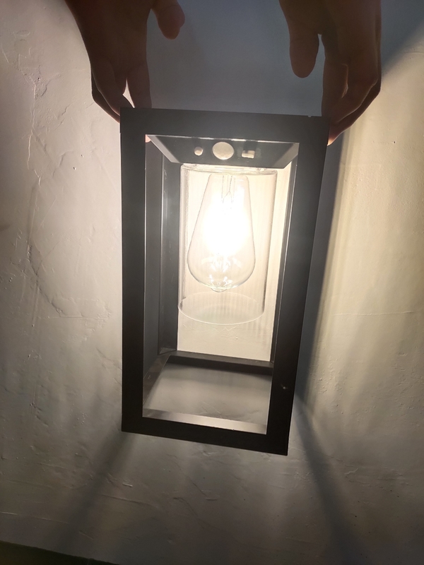Sensore di movimento luce solare portico illuminazione esterna IP65 Sconce Lampada di lanterna da parete per la porta d'ingresso del patio