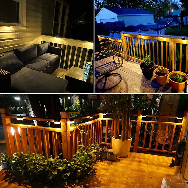 Luci RGB Luci di recinzione solare Luce esterna a led luce solare con colore di illuminazione bianca calda