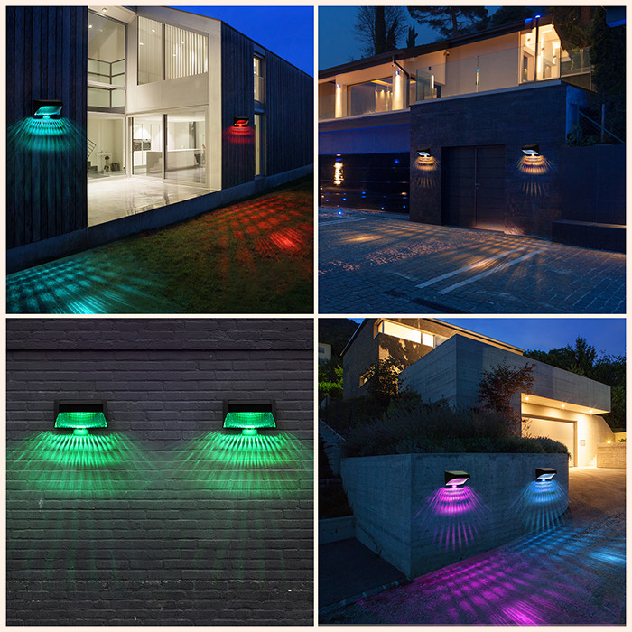Lampada da parete a terra a conduzione solare a LED Lampade da parete per recinzioni da giardino