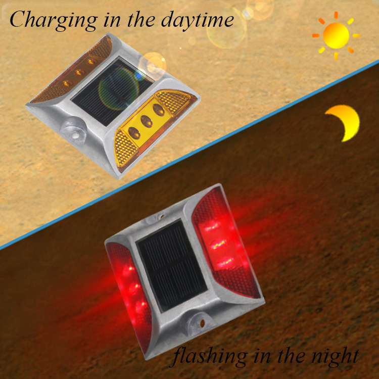 Cat Eye Aluminum Traffico solare Riflettente Strobe Light IP68 Autostrada Multi Colore Solar Road Stud