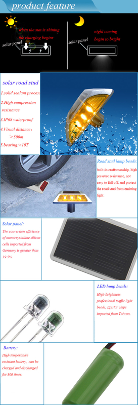 IP68 resistente all'acqua Spike solare LED riflettore in alluminio fuso luci di guida stradale con piedi
