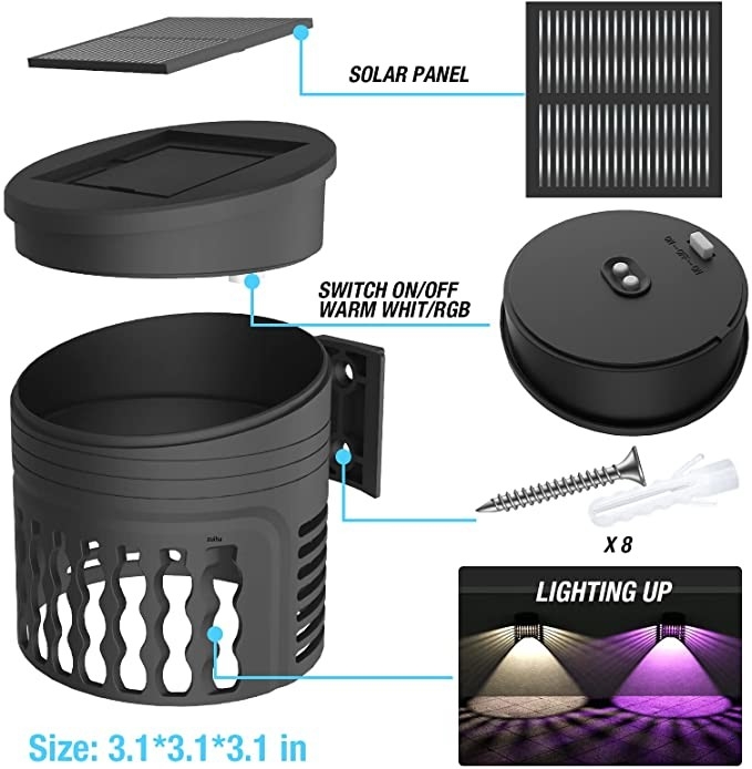 Luce solare Luce giardino solare Proiezione RGB Modello di luce impermeabile Decorazione giardino cortile cortile anteriore