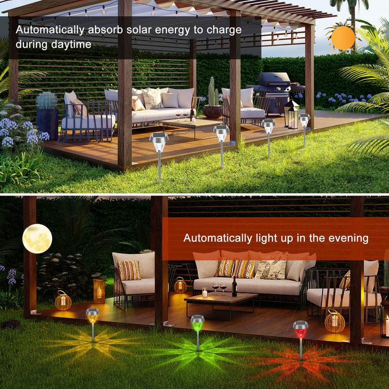 Lumiere a energia solare ABS Materiale per il giardino solare luce paesaggistica decorativa