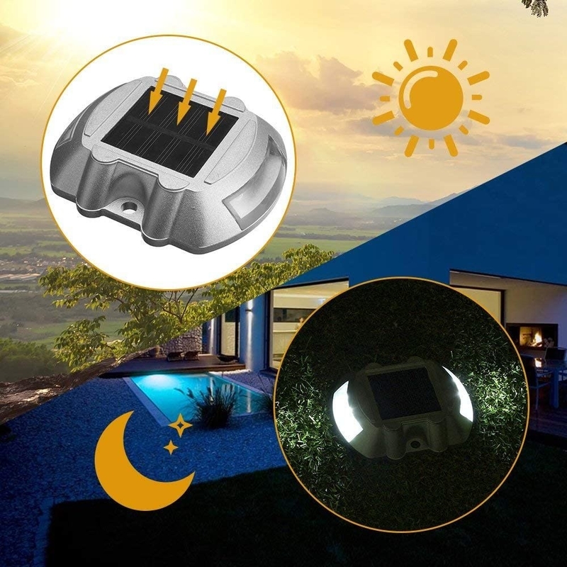 Riflettori stradali solari con montatura adesiva o a vite Led Qty 2PCS PER LATO -20°C A 70°C