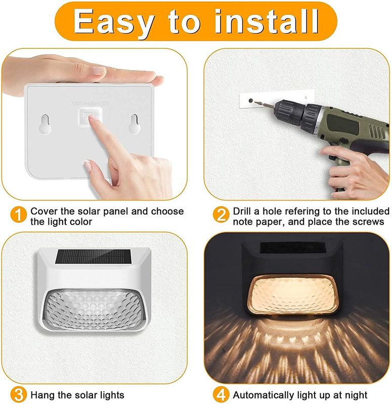 Tempo di lavoro duraturo di 15 ore Luce di recinzione solare con pannello di silicio monocristallino