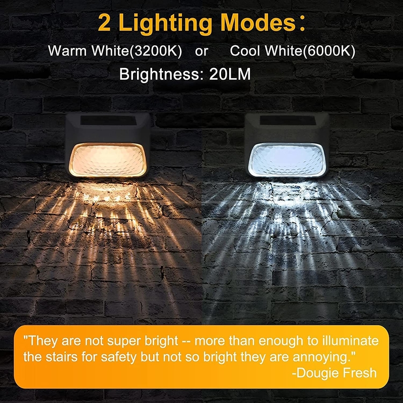 Lampade per recinzioni solari esterne con 20 lumen IP65 impermeabile LED Decorazione recinzione solare