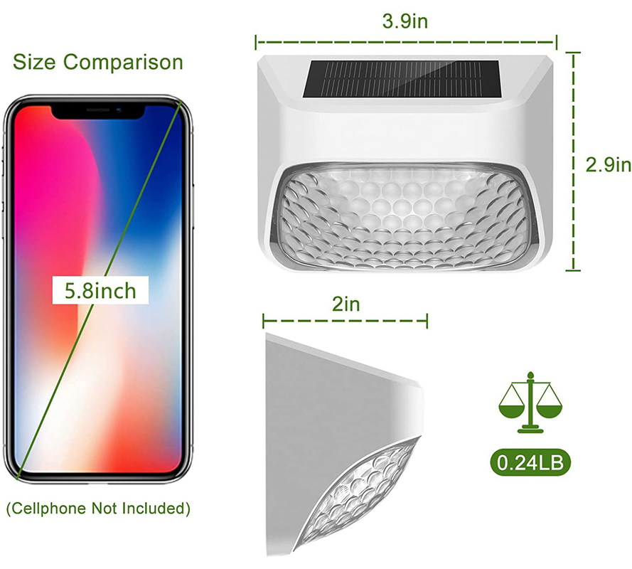Lampade per recinzioni solari esterne con 20 lumen IP65 impermeabile LED Decorazione recinzione solare