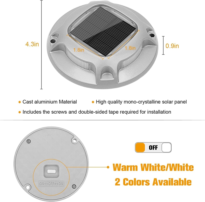 IP67 Lampada di dock solare impermeabile con batteria 1.2V/600MAH Batteria Ni-Mh -20C- 60C per la sicurezza e l'illuminazione del molo