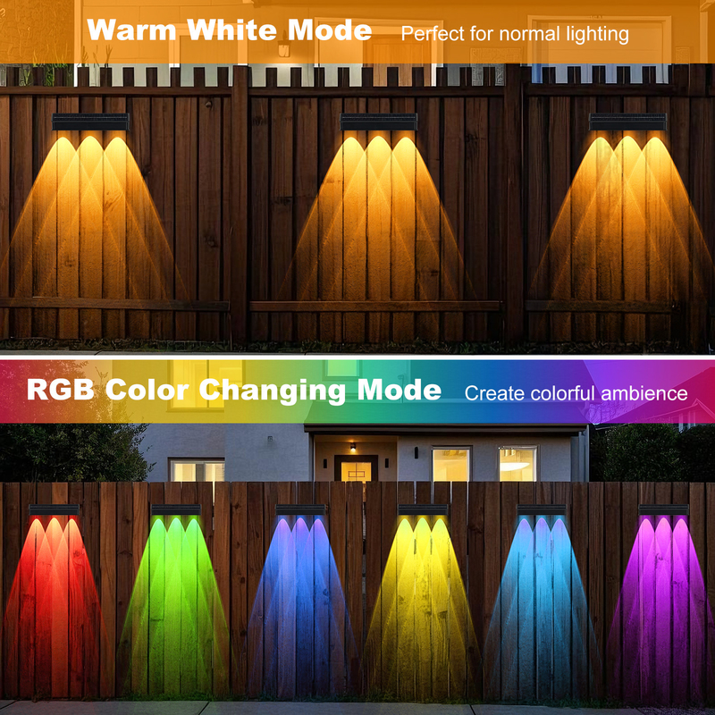 Vendita a caldo IP65 pannello solare in polisilicio impermeabile luce bianca calda luce su e giù fonte di luce solare LED lampada da parete hotel